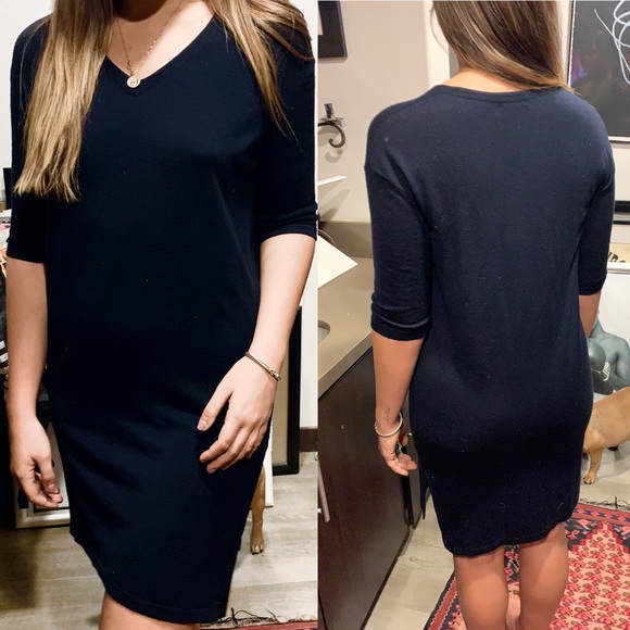 Demylee NY Cashmere/Wool/Silk Navy Sweater Dress S - Picture 2 of 7